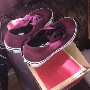 Burgundy/black vans